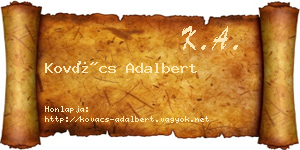 Kovács Adalbert névjegykártya