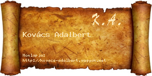 Kovács Adalbert névjegykártya